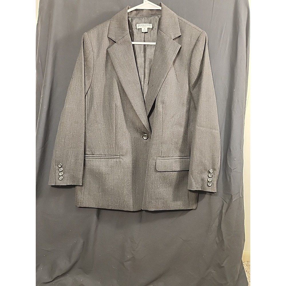 Vintage Pendleton wool blend blazer Jacket 18 petite fitted gray